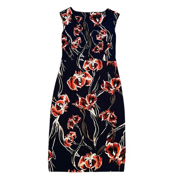 Ivanka Trump navy blue floral midi dress size 10 - Picture 12 of 12